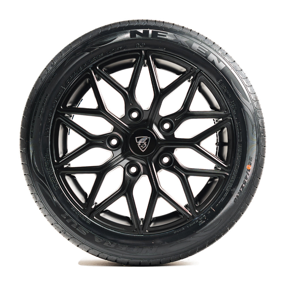 18x8 Matte Black Predator Viper Alloys for Ford Transit Custom 2012-2023