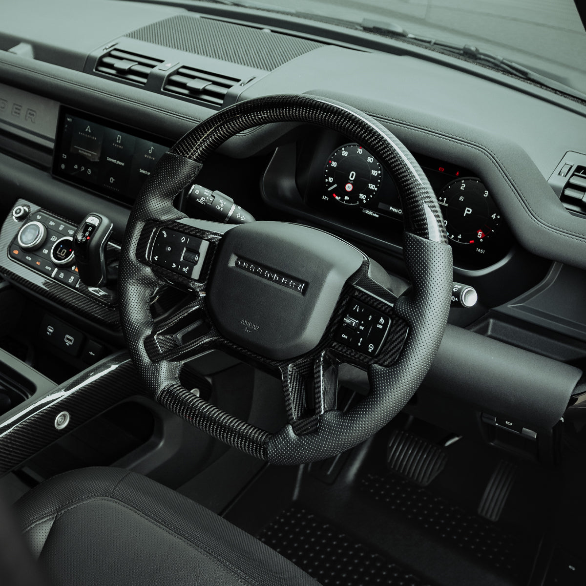Carbon Fibre Heated Steering Wheel for Land Rover Defender 2020+