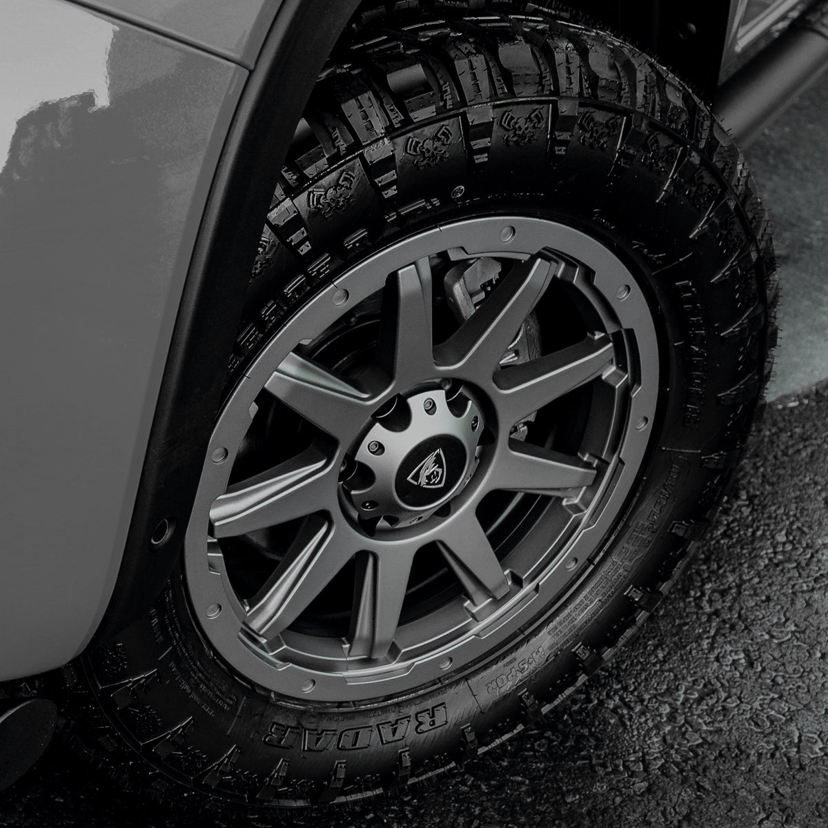 18x8 Gunmetal Grey Predator Hurricane Alloys for Ford Ranger 2012-2019