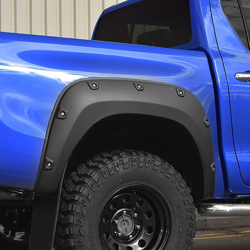Predator Wheel Arches with Rivets in Matte Black for Toyota Hilux 2016-2020