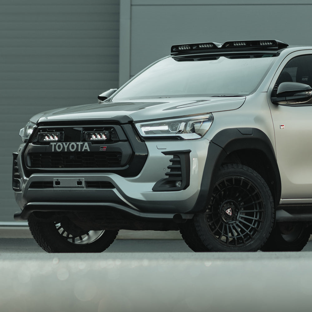 20x9.5 Matte Black Predator Iconic Alloys for Toyota Hilux
