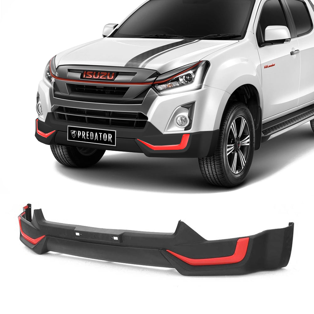 Predator Front Bumper Mask in Black and Red for Isuzu D-Max 2017-2020