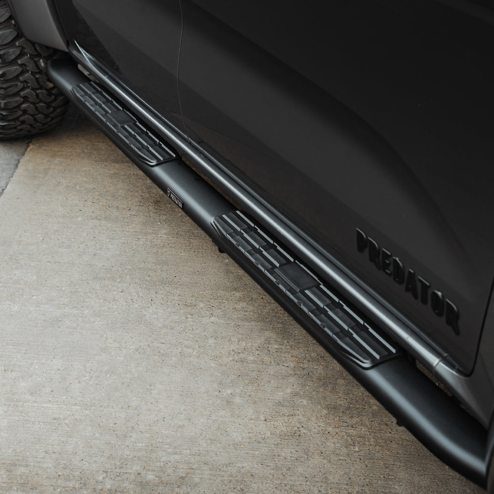 Predator Black Coated Stainless Steel Side Bars with Steps for Ford Ranger 2012-2022