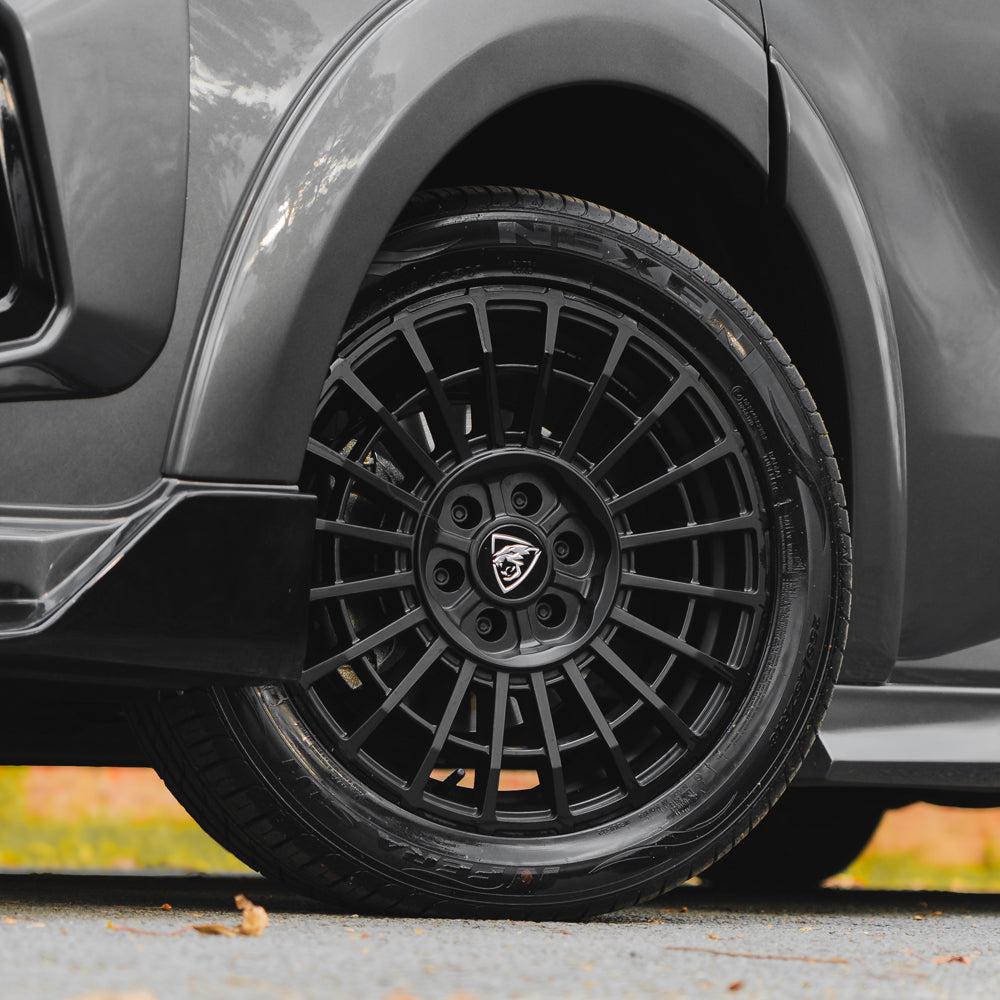 18x8 Matte Black Predator Iconic Alloys (XDD Offset) for Ford Transit Custom 2023+