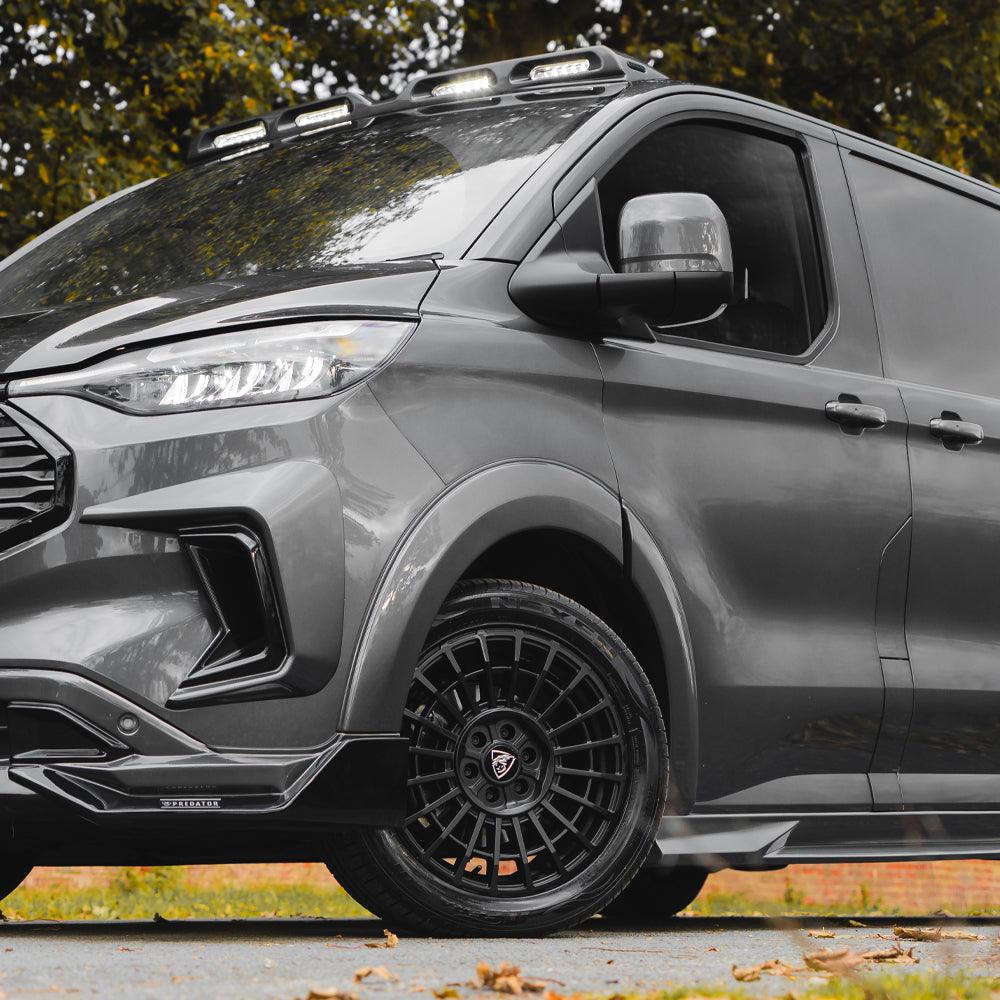 18x8 Matte Black Predator Iconic Alloys (XDD Offset) for Ford Transit Custom 2023+